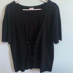 Black corset tie top
